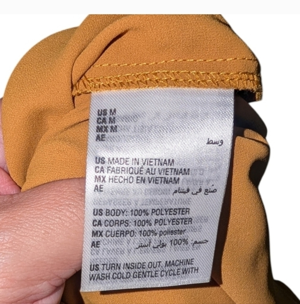 Bar III Women's Camel Ruffle Blouse - Picture 3 of 5